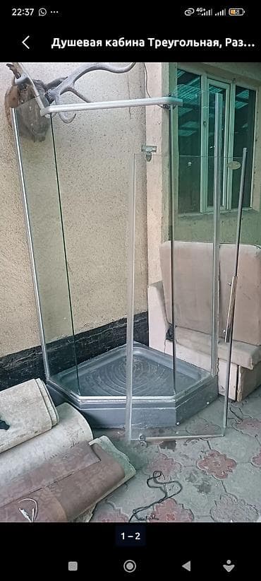 Душевая кабина Треугольная, Размер: 80 x 80 см, Высота поддона: 30 см at lalafo.kg Душевая кабина Треугольная, Размер: 80 x 80 см, Высота поддона: 30 см