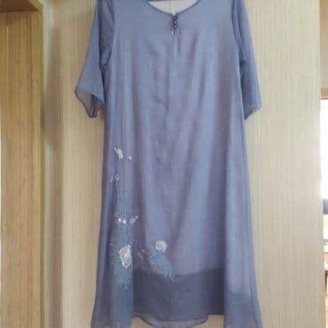 длинные платья для полных: Нежное, полупрозрачное платье сиреневого цвета с вышивкой в виде — 2