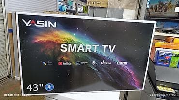 ТВ и видео: Срочная акция телевизор YASIN 43 cmart android 14 Модель 43E9000 Цена — 8