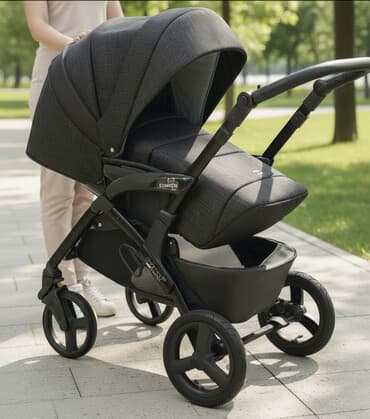 Коляска, цвет - Черный, Б/у at lalafo.kg Коляска, цвет - Черный, Б/у