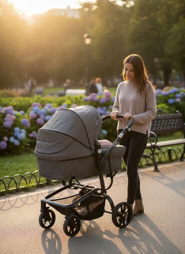 фирменная детская коляска: Коляска, цвет - Черный — 1