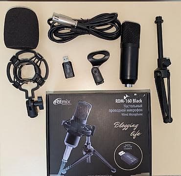 микрофон купить для пк: Настольный проводной микрофон Ritmix RDM-160 Black — комплект для — 4