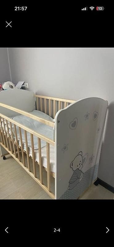 детский койноктор: Балдар үчүн кошумча коюлган керебет, Дөңгөлөктүү, түсү - Ак — 2