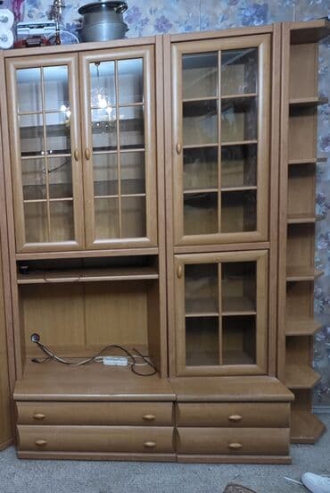 шкафы для офис: Гарнитур для зала, Б/у, Шкаф, ДСП, Самовывоз, цвет - Коричневый — 4