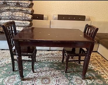 small table: Деревянный обеденный стол и 6 стульев в классическом стиле Состав: - — 2