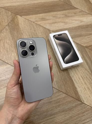 12 pro 512: IPhone 15 Pro, Б/у, 256 ГБ, Natural Titanium, Защитное стекло, Чехол, Коробка, 85 % — 1