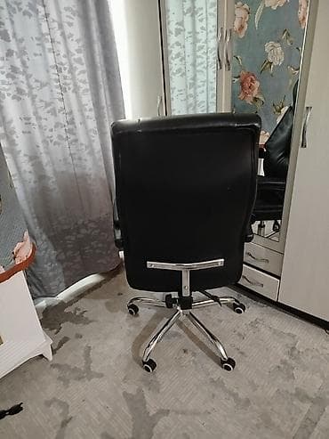 для чистки обуви: Офисное кресло, Новый, С колесиками, цвет - Черный, Экокожа — 3