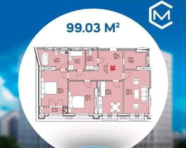 куплю квартиру дом: 3 комнаты, 99 м², Элитка, 8 этаж, ПСО (под самоотделку) — 2