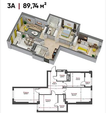 3 комнаты, 89 м², Элитка, 6 этаж, Готовая ПСО (под самоотделку) at lalafo.kg 3 комнаты, 89 м², Элитка, 6 этаж, Готовая ПСО (под самоотделку)