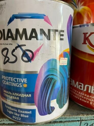 национал краска: Эмаль алкидная глянцевая Diamante светло-голубого цвета (Light Sky — 1