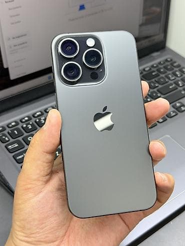 iphone 13 pro max osh: IPhone 15 Pro, Б/у, 128 ГБ, Black Titanium, Защитное стекло, Чехол, 87 % — 2