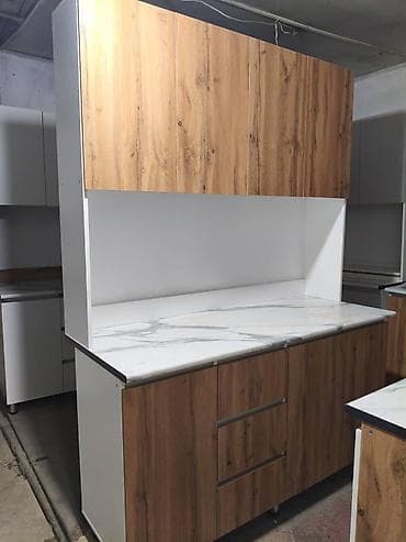 бетонная столешница: Кухонный гарнитур, цвет - Белый — 5