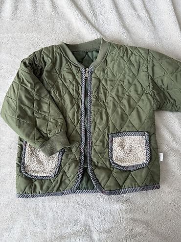 Детская стёганая куртка-бомбер - Цвет: хаки - Теплый стёганый верх с