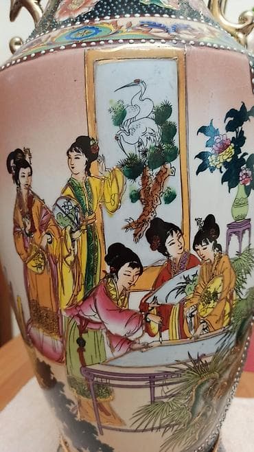 книжный подставка: Фарфоровая декоративная ваза, крупный формат, напольная,высота 61 см — 4