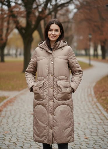 Женское удлинённое пуховое пальто/куртка с