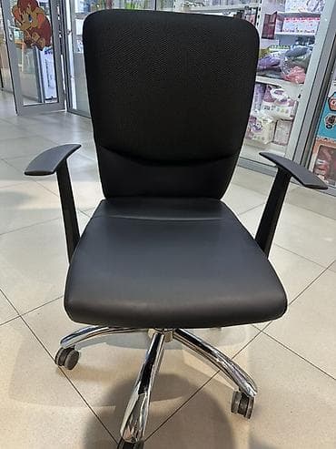 Брусчатка, тротуарная плитка: Офисное кресло, С колесиками, цвет - Черный, Экокожа — 1