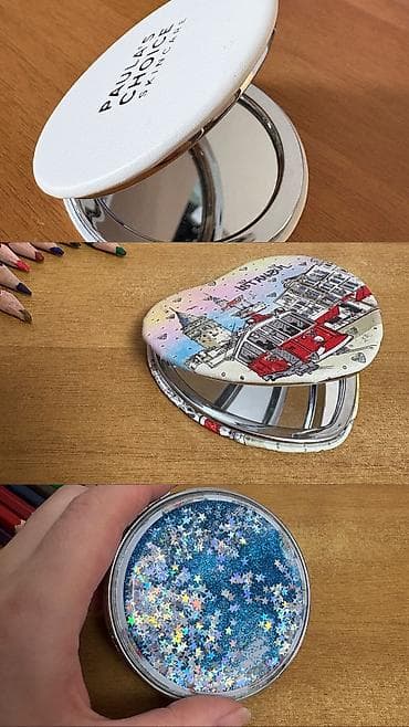 Товары для праздников: Карманные складные зеркала (2 шт.) - Компактные зеркальца с — 1