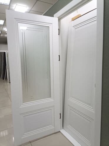 двери мешкомнатный: Межкомнатная дверь со стеклом, МДФ, Окрашенная, Российская, цвет - Белый, 2000 * x 60 см, Новый — 13