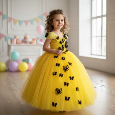 Детское платье, цвет - Белый, Новый