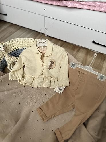 Балдардын кийим-кечелери жана бут кийимдери: Комплект, түсү - Саргыч боз, Жаңы — 3