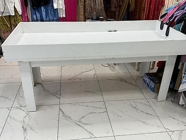 Торговое оборудование: Торговый стол-остров для выкладки товаров 200см на 90см - Цвет: белый — 2