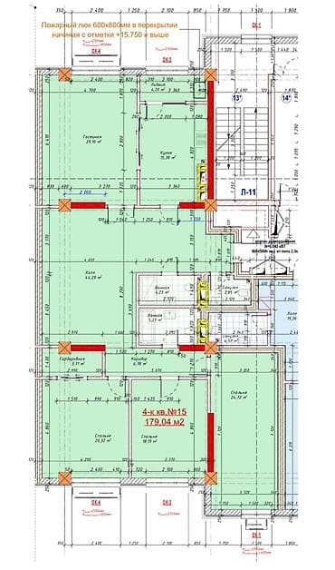4 комнаты, 179 м², Элитка, 7 этаж, ПСО (под самоотделку)