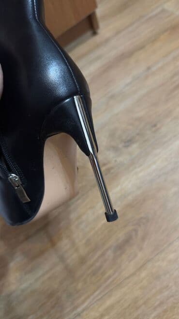 туфли черные с открытым носиком: Туфли, 35.5, NK, Б/у, цвет - Черный — 5