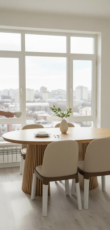 стол и стульчик: Кухонный стол и стул, цвет - Коричневый — 2