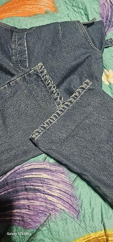tech fleece: Джинсовый утеплённый комбинезон размер 42-44 возможно подходят на 46 — 3