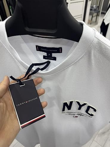 Футболки: Мужская футболка, XL, S, M, Tommy Hilfiger, Новый, цвет - Белый, Самовывоз — 2