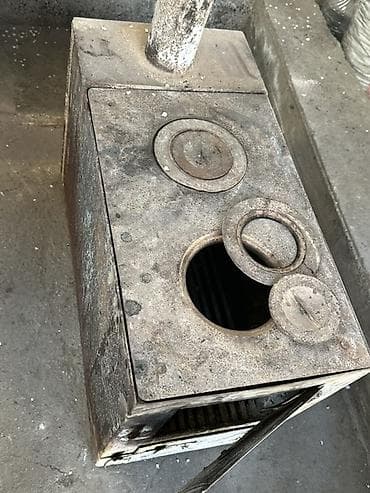 печка под казан: Дровяная печь-буржуйка с варочной плитой - Материал: металл/чугунные — 1