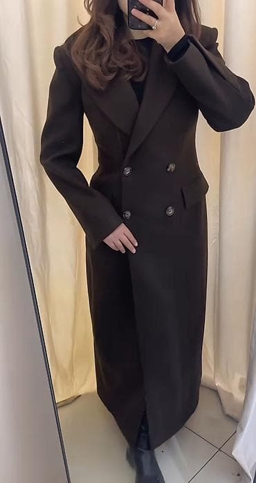 Толстовки, худи: Пальто, Классика, Осень-весна, Длинная модель, Двубортная модель, M — 2