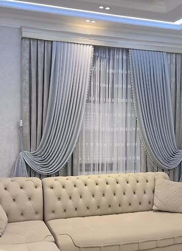 Комплект штор, С тюлем в комплекте, Изготовление на заказ, Для зала
