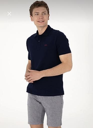 улуу тоо: Эркектердин футболкасы, S, M, L, Us Polo Assn, Жаңы, түсү - Көк, Өзү алып кетүү, Акылуу жеткирүү — 1