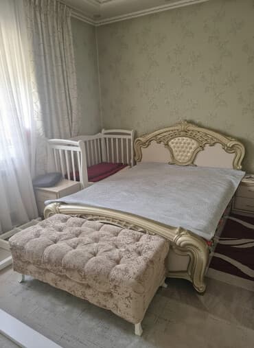 спальные гарнитур буы: Спальный гарнитур, Б/у, Двуспальная кровать, Шкаф, Комод, Белоруссия, Самовывоз, цвет - Бежевый — 1