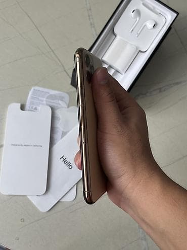 iph: IPhone Xs, Б/у, 256 ГБ, Золотой, Наушники, 80 % — 5