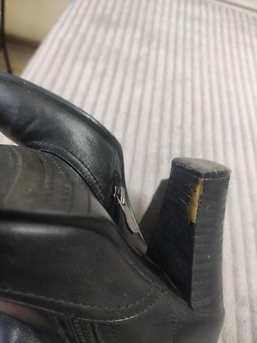 Сапоги: Ботинки, 35.5, 36, Б/у, цвет - Черный, Самовывоз — 7