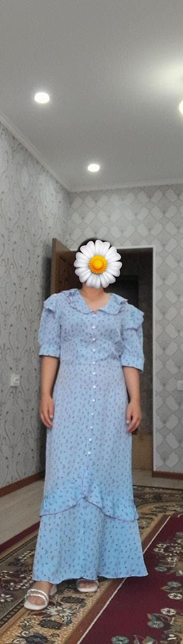 Күнүмдүк көйнөк, Made in KG, Жай, Узун модель, Вискоза, L