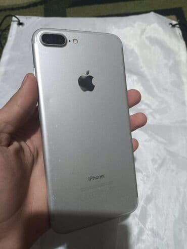 IPhone 7 Plus, Б/у, 64 ГБ, Серебристый, Чехол, 100 %
