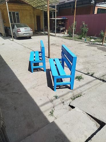 Скамейка Дерево, Со спинкой, Без крыши