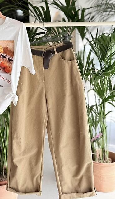 Брюки Широкие, Хлопок, Новый, L