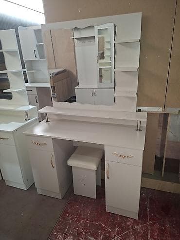 зеркало с комодом: Туалетный столик, Новый, С зеркалом, цвет - Белый, ЛДСП — 5