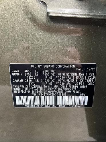 Унаа сатуу: Subaru Outback: 2020 г., 2.5 л, Вариатор, Бензин, Универсал — 8