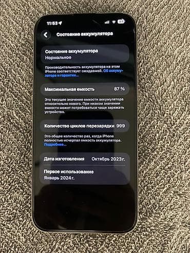 appl: IPhone 15 Pro Max, Б/у, 256 ГБ, Space Gray, 87 % — 4