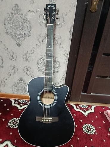 Спорт жана хобби: Акустическая гитара Weibo, цвет черный, корпус формата folk/GA с — 4
