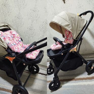 автокресла для детей: Коляска, цвет - Черный, Б/у — 2