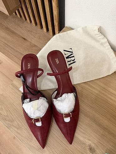 zar: Туфли, 39, Zara, Новый, цвет - Красный — 1