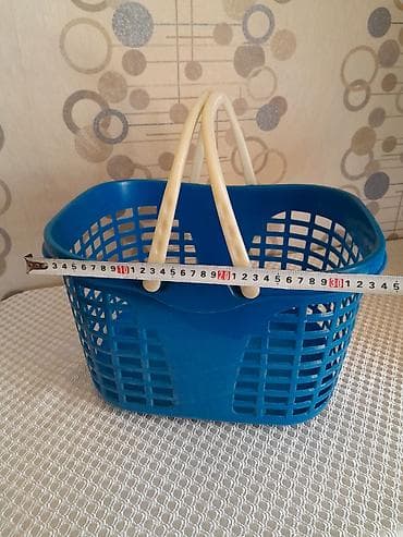 корзина доя белья: Пластиковая корзина для белья/покупок/хранения. - Материал: прочный — 1