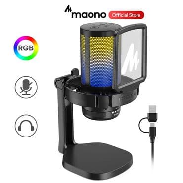 акустические системы music box с микрофоном: 🎙️ MAONO DGM20 — игровой USB-микрофон с RGB и шумоподавлением! 🔥 — 3