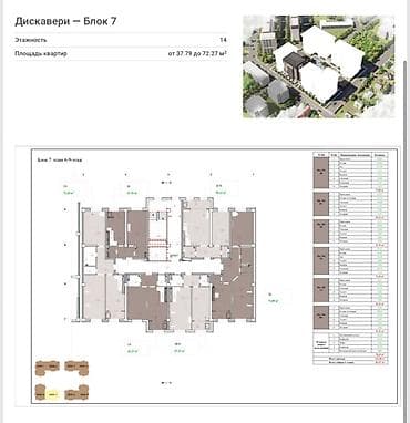 элит хау: 2 комнаты, 72 м², Элитка, 9 этаж, Готовая ПСО (под самоотделку) — 1
